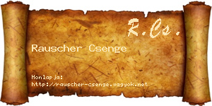 Rauscher Csenge névjegykártya